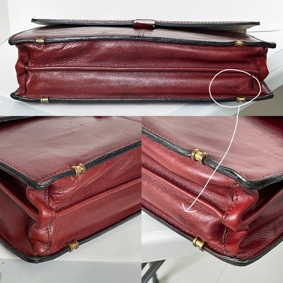 Renwick Canada Briefcase Bag Oxblood Leather Business Bag Vintage Luxe Rare - Picture 8 of 11